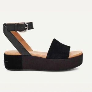 Ugg Chapala Sandal Black Leather Suede 9